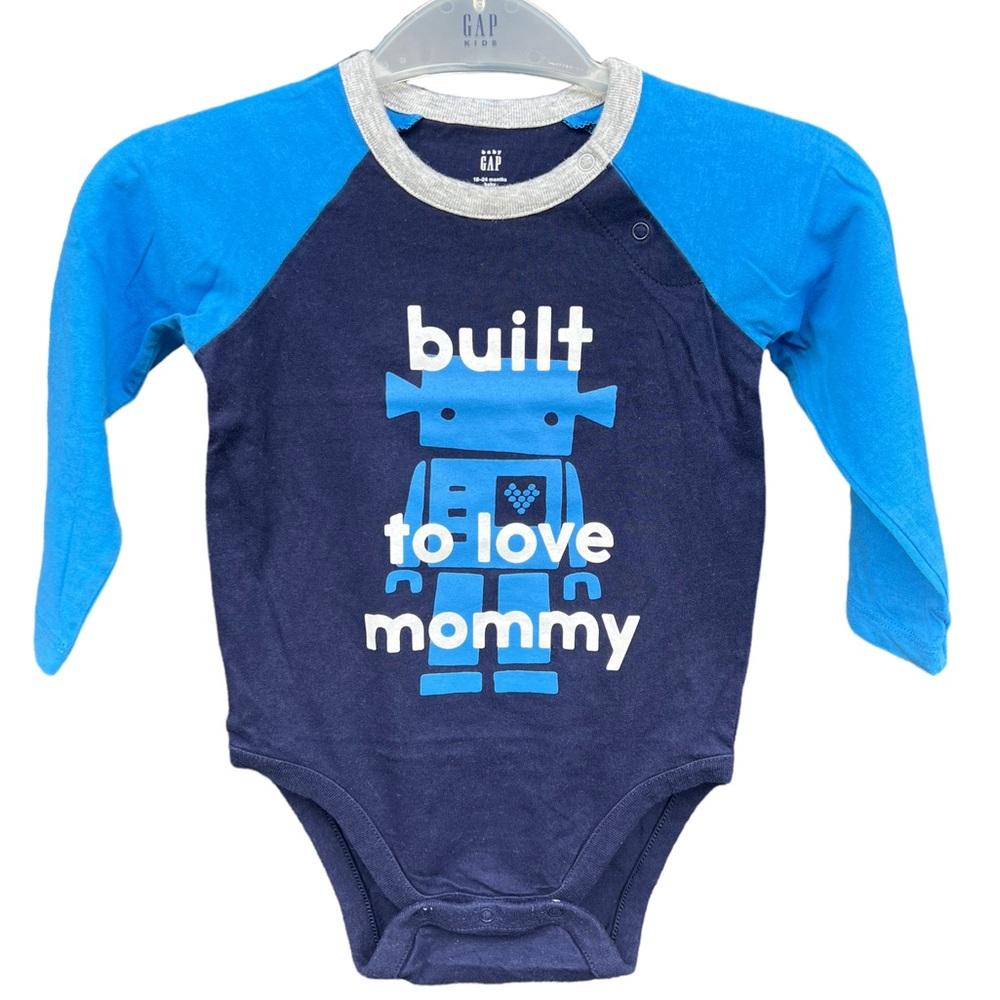 ⭐️⭐️⭐️3 for$12⭐️⭐️⭐️Baby Gap Long Sleeve Bodysuit Uniform Blue Size 18-24 months